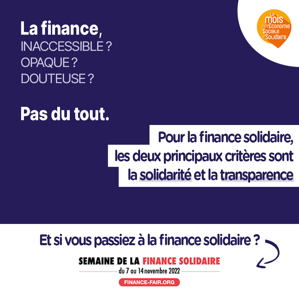 Visuel Finance solidaire - campagne de communication Mois de l'ESS