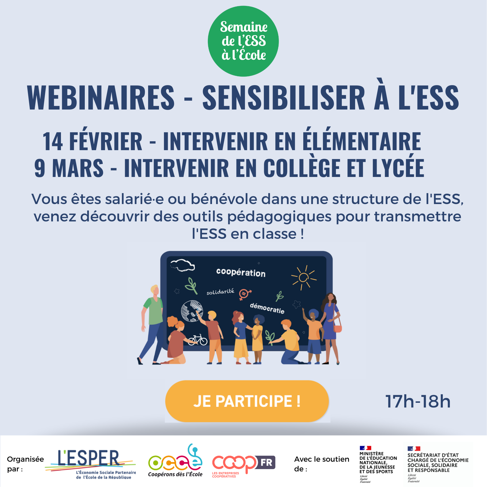 Semaine de l'ESS à l'école du 27 mars au 1er avril 2023