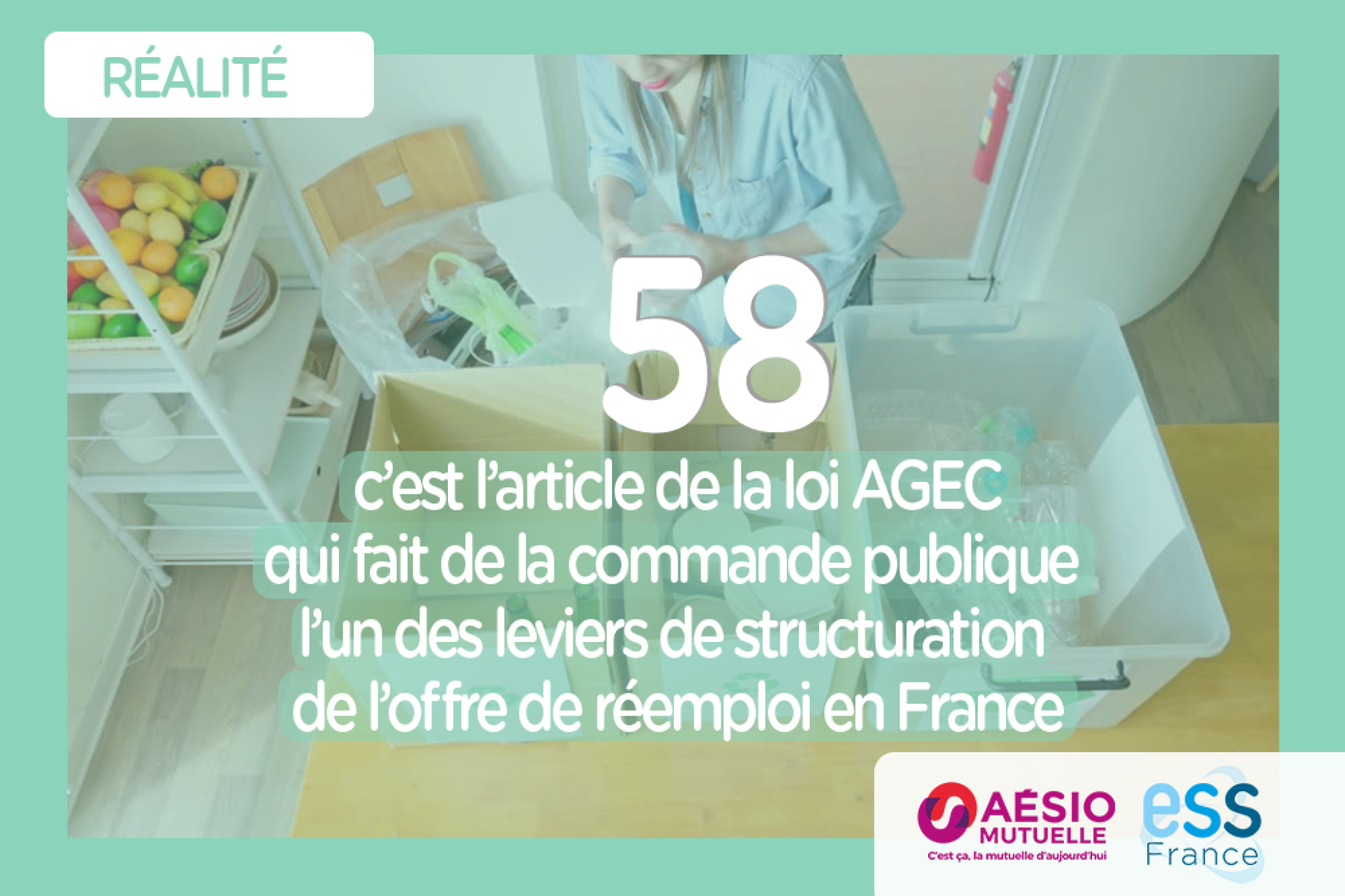 Chiffre de la semaine d'Aésio Mutuelle et d'ESS France : 58, c'est l'article de la loi AGEC...