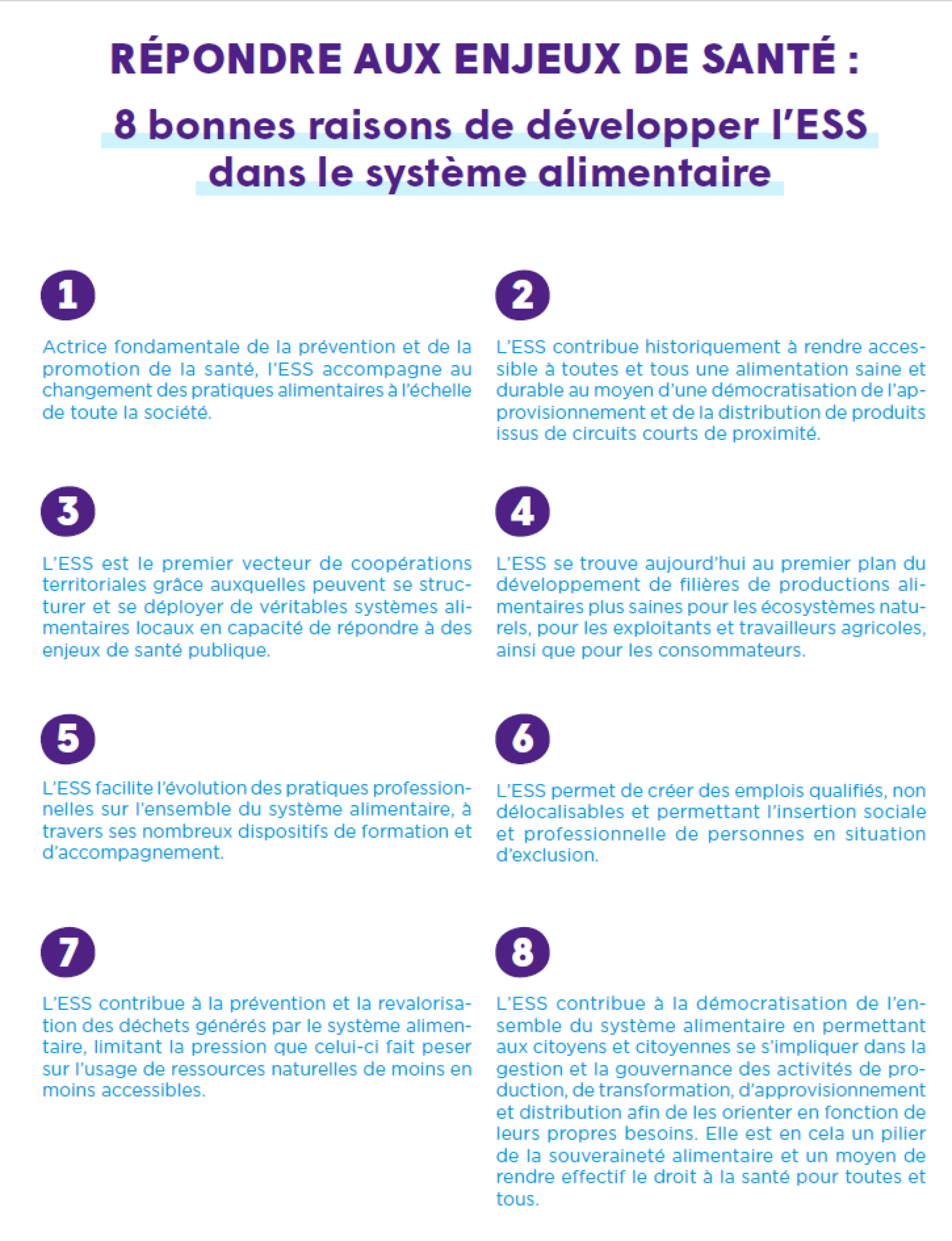 RÉPONDRE AUX ENJEUX DE SANTÉ : 8 bonnes raisons de développer l’ESS dans le système alimentaire