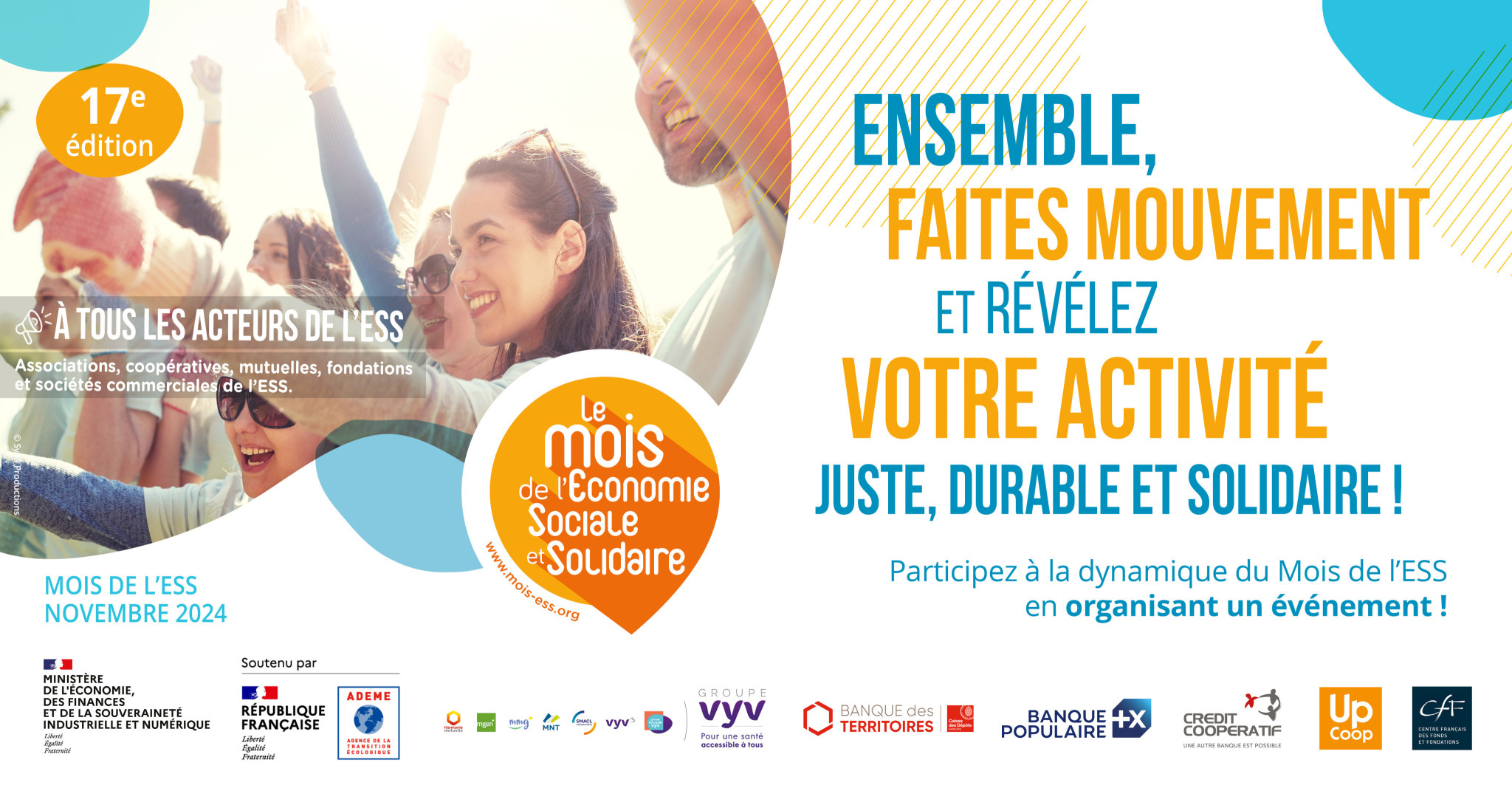 À tous les acteurs de l'ESS : Ensemble, faites mouvement et révélez votre activité juste, durable et solidaire !