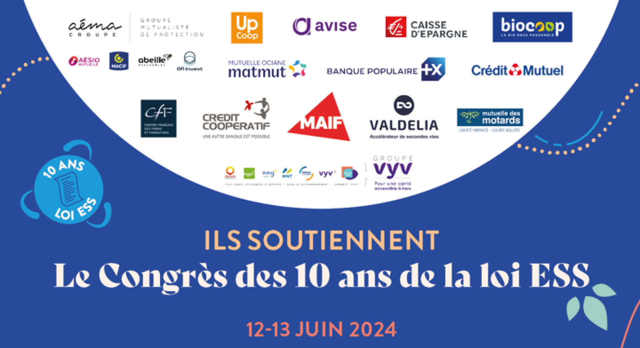 Partenaires du Congrès des 10 ans de la loi ESS des 12 et 13 juin 2024